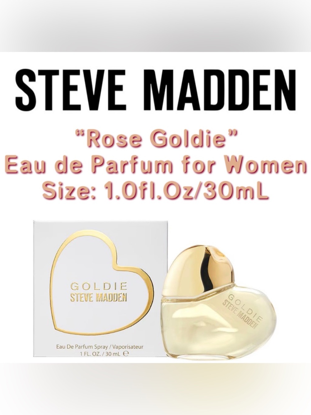 Steve Madden -  “Rose Goldie” Eau de Parfum for Women (1oz/30mL) - NEW